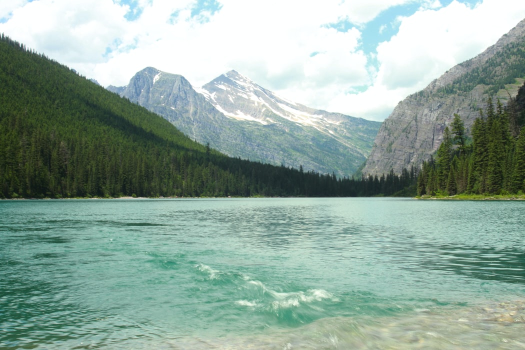 Calm water inside Glacier National Park