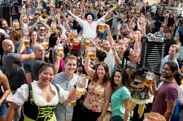 Oktoberfest. People, beers and music